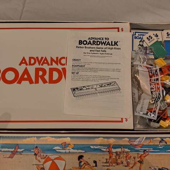 VINTAGE 1985 Parker Brothers ADVANCE TO BOARDWALK Board Game - Picture 4 of 15